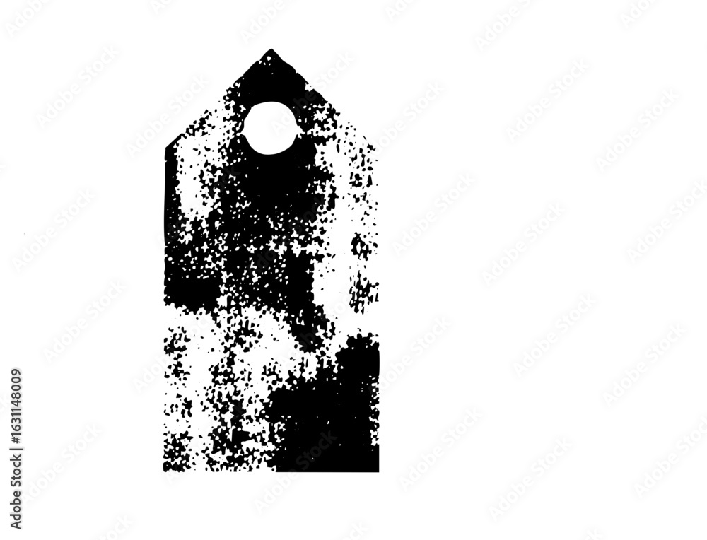 Poster vector abstract figure within a tag-shaped frame.