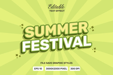 Vector Text Effect editable summer festival  premium Template.