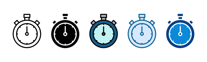 Stopwatch Icon Set Multiple Style Collection