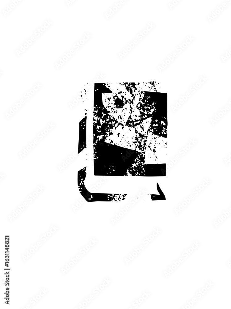 Poster vector abstract feline portrait within a geometric frame.