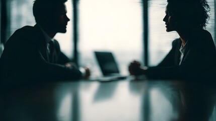 Focused business partners negotiating a high stakes deal