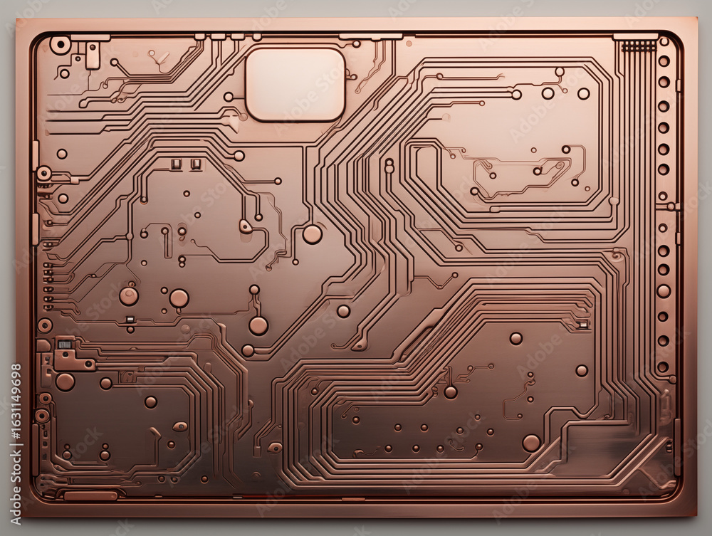 Aufkleber intricate copper circuit board design for advanced technology projects and modern electronics.