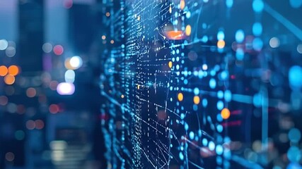 Abstract digital graphic night cityscape - Powered by Adobe