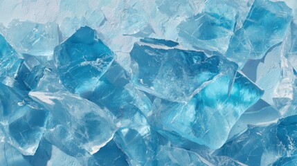Obraz premium Light reflects off vibrant blue ice crystals against a smooth white background, showcasing their unique shapes and textures. This arrangement creates an inviting and cool impression.