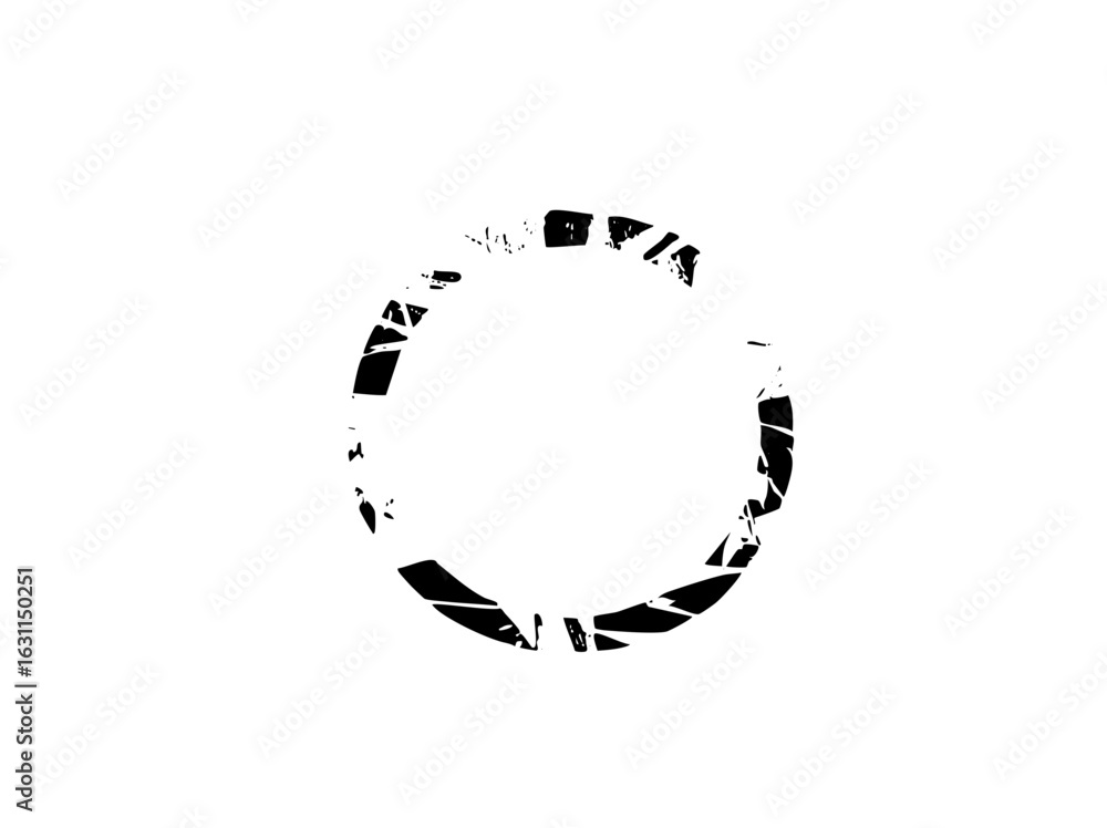 Poster vector fragmented circle of abstract shapes creates a broken ring .