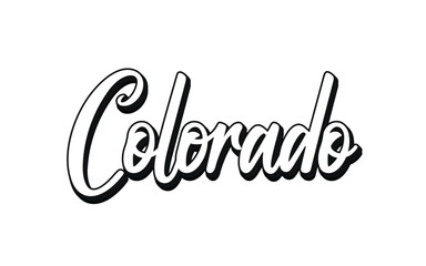 Colorado hand made script font. Vector Colorado text typography design for tshirt hoodie baseball cap jacket and other uses vector