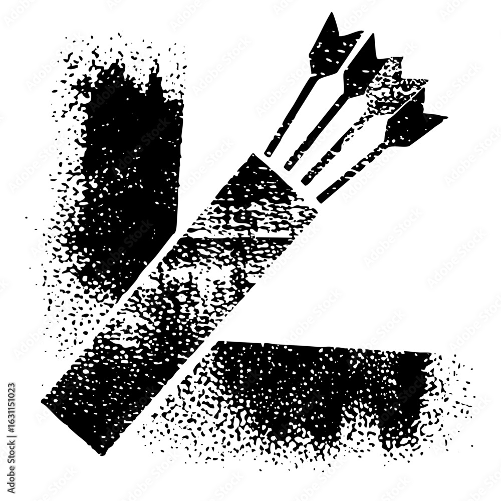 Poster vector distressed arrow and target with a spray paint effect.