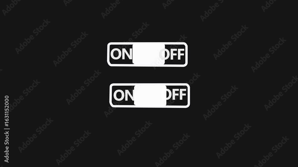 Poster toggle on off switch button ,minimal style toggle slide button switch animation. power on off switch