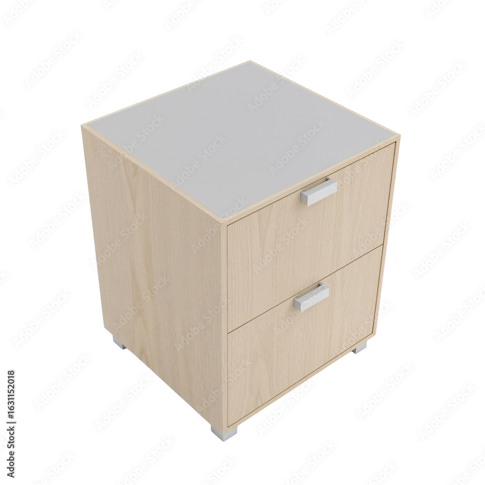 Poster minimalist storage solution, perfect for modern workspaces with practical two-drawer design and