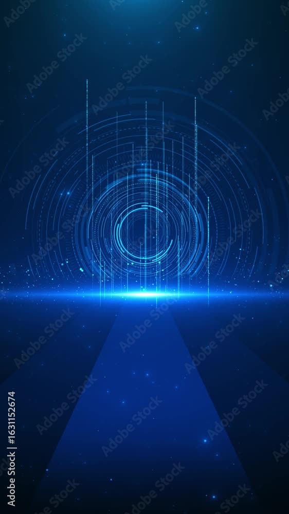 Poster futuristic hyper speed hi tech background tunnel made of hi tech glowing lines soft shine and glow e