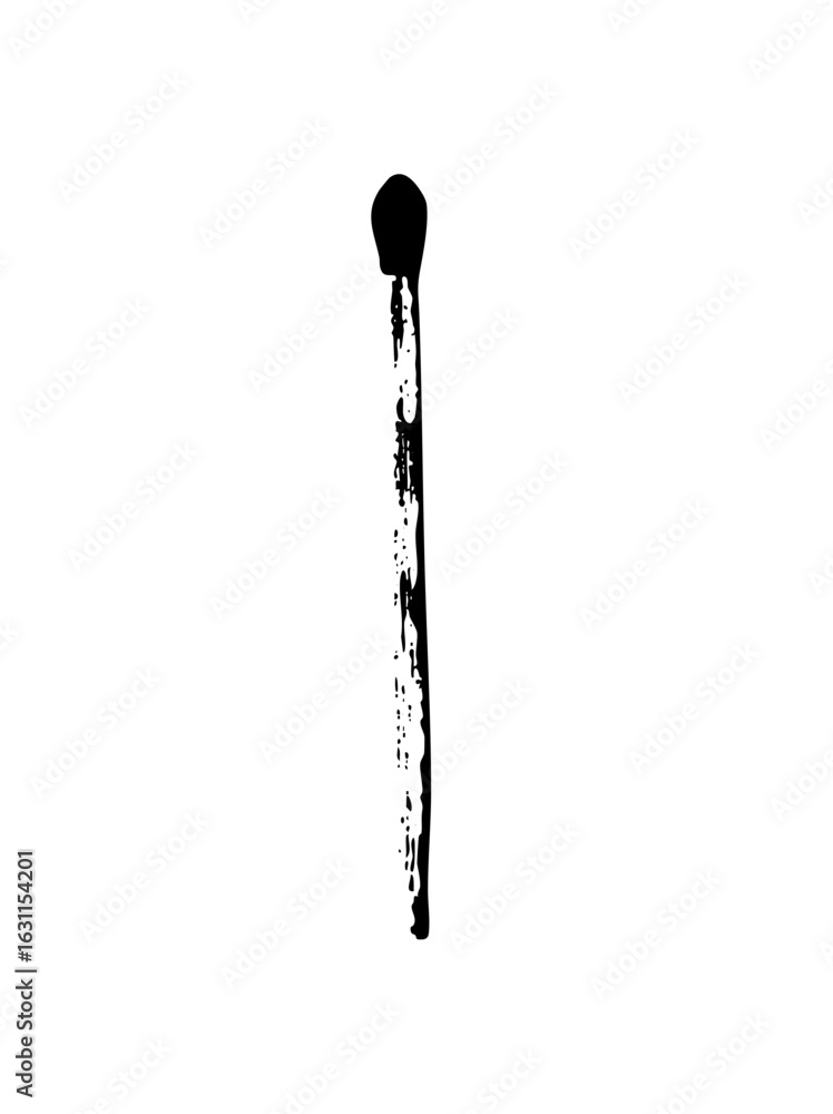 Poster vector abstract black vertical stroke with textured edges