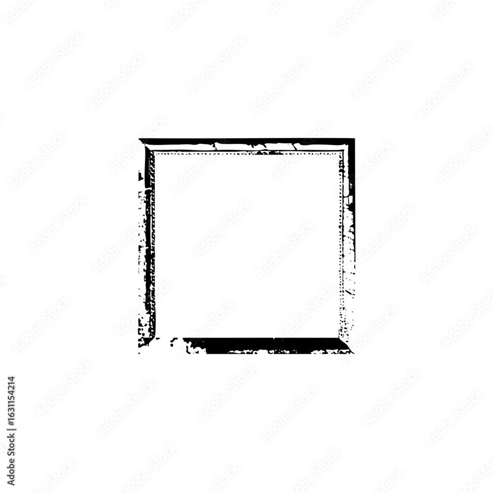 Poster vector abstract rectangular frame with textured edges.