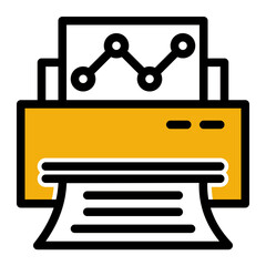 Document Printing Device Icon from Marketing Collection (Outline Color Lineal Style)
