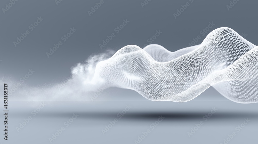 Aufkleber abstract wave-like structure with mist and a gray background.