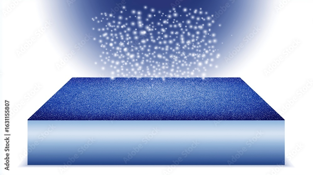 Aufkleber air filter mechanism and pollution concept, schematic representation of a surface with particles abo