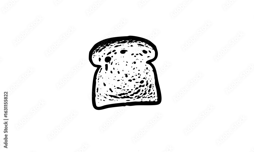 Poster vector simple black and white of a slice of bread.