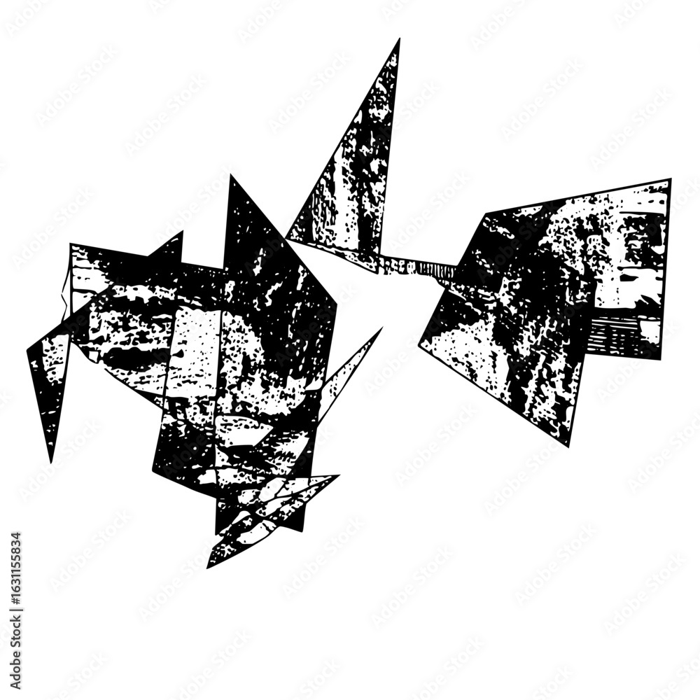Poster Vector Abstract geometric shapes create a dynamic fragmented .