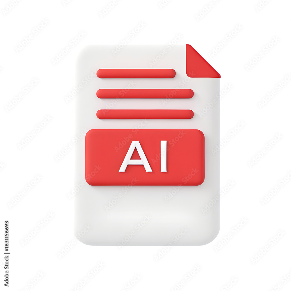 Poster ai document icon isolated on transparent background