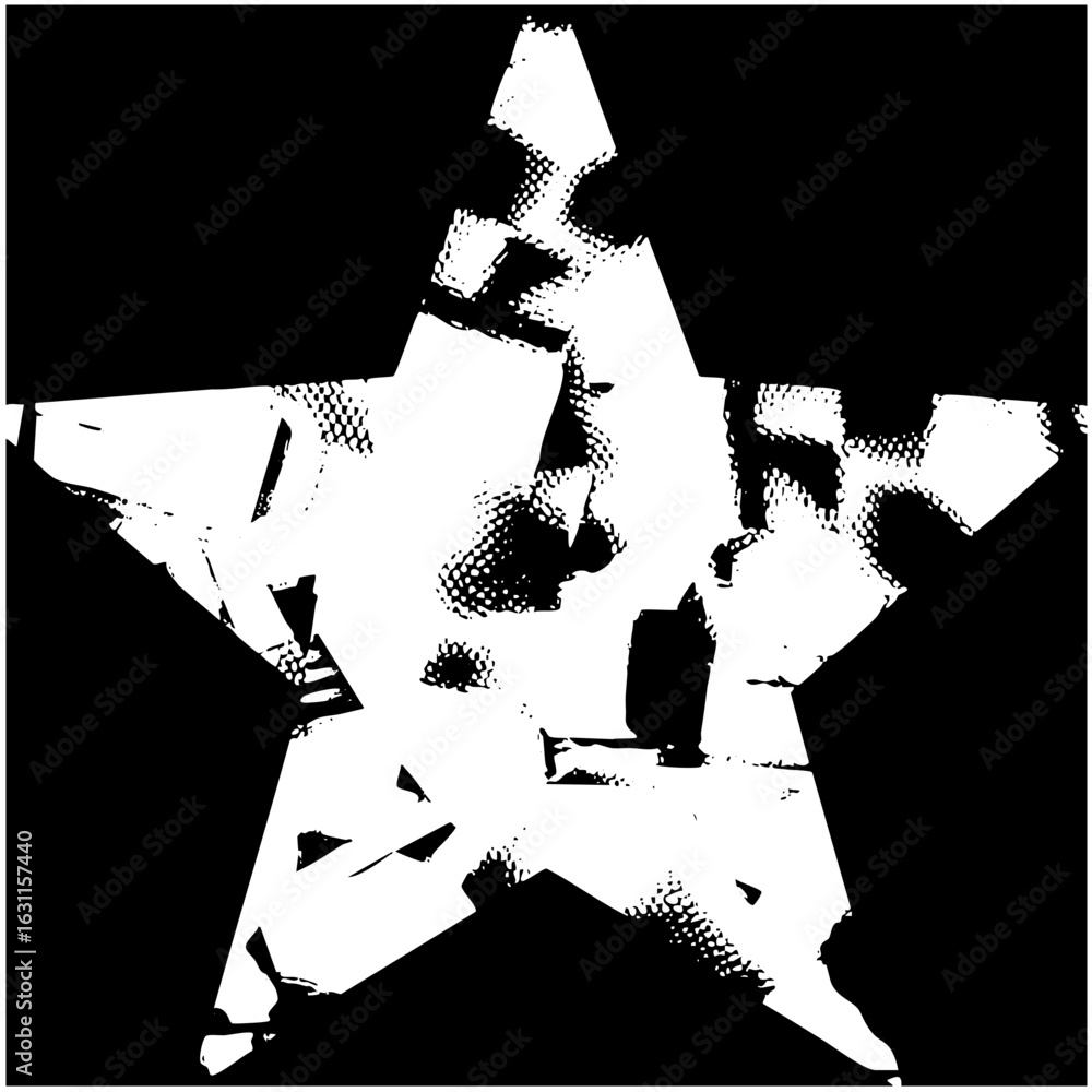 Aufkleber vector distressed five-pointed star with a textured appearance.