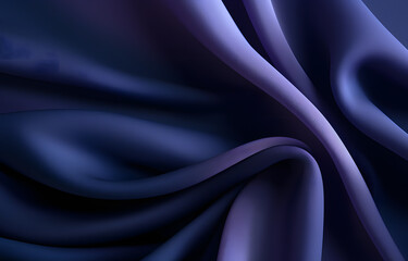 Obraz premium Realistic black silk fabric. Background from folds of fabric. Black silk drapery background. Vector illustration