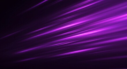 Fototapeta premium Abstract futuristic background with dynamic diagonal purple light streaks and glowing motion blur effects on a dark canvas.