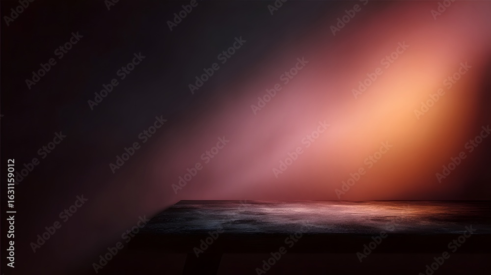 Poster a dark moody studio table with dramatic lighting and reflection long title a minimalist studio table