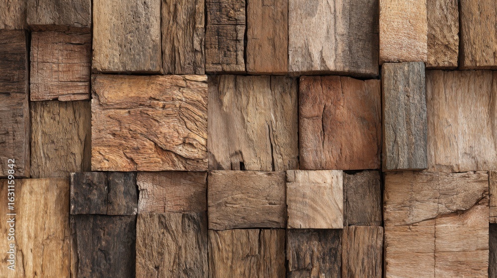 Poster different types of wood panels with varying shades and textures create an intriguing pattern on the 