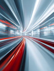Abstract Speed Motion in a Modern Tunnel with Red Lines