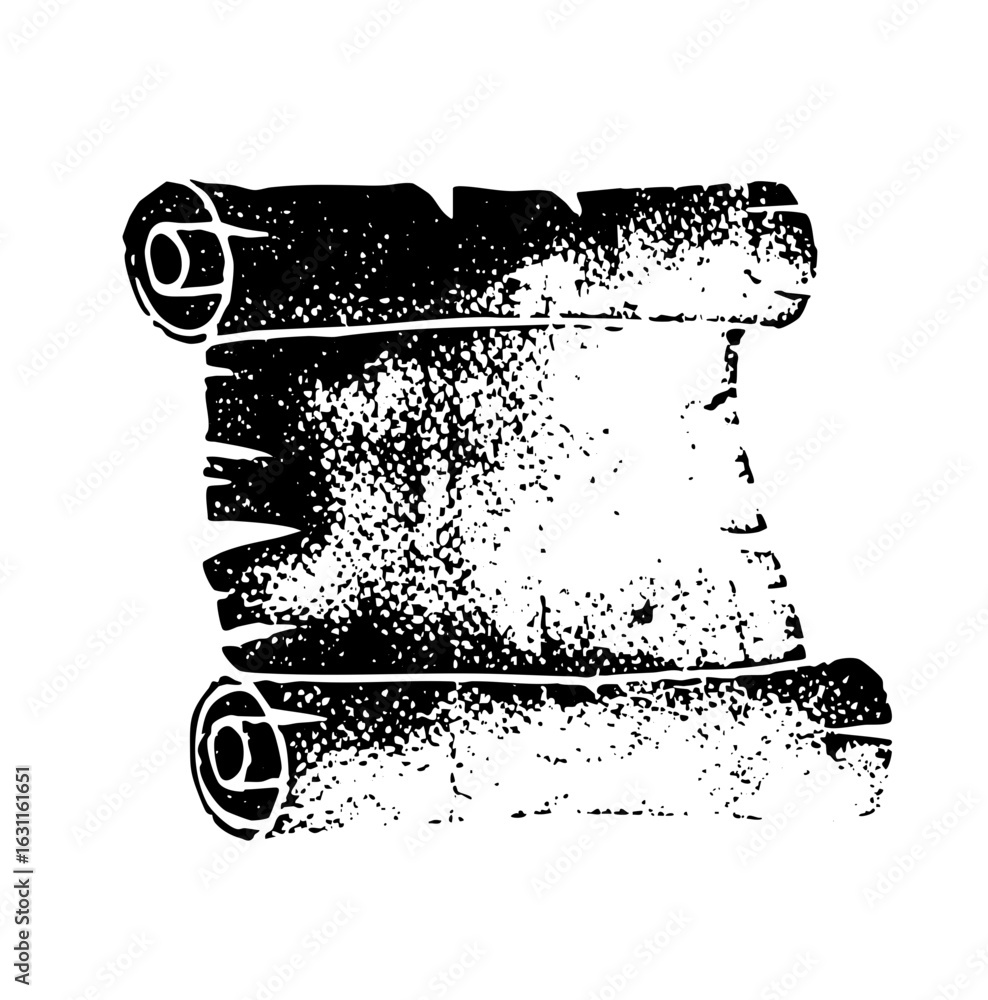 Poster vector distressed scroll with rolled edges.