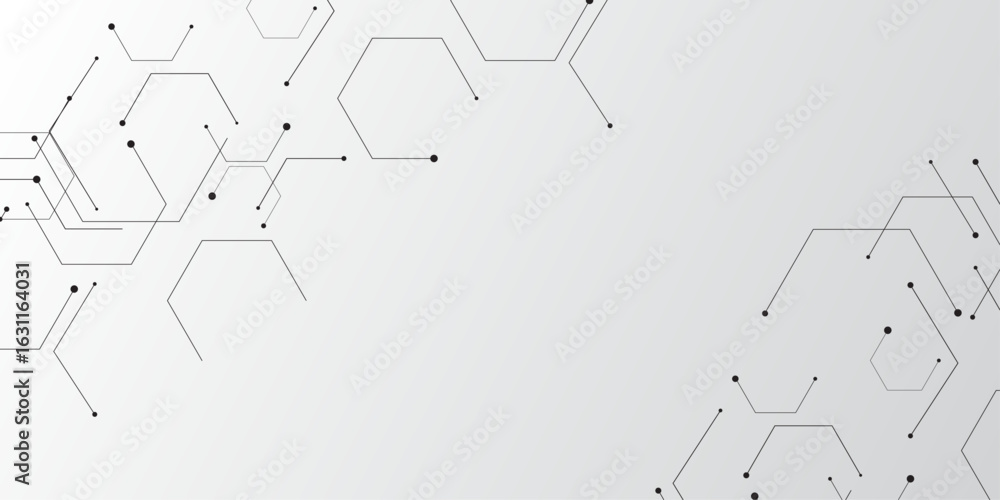 Poster molecular structure abstract tech background. geometric white background. vector banner design with 