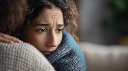 Worried Woman Receives Comforting Support and Empathy from a Friend During a Difficult Time