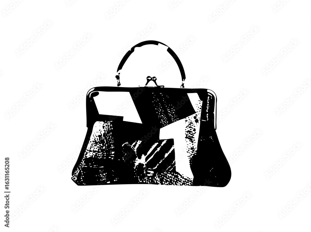 Poster vector elegant handbag with a structured .