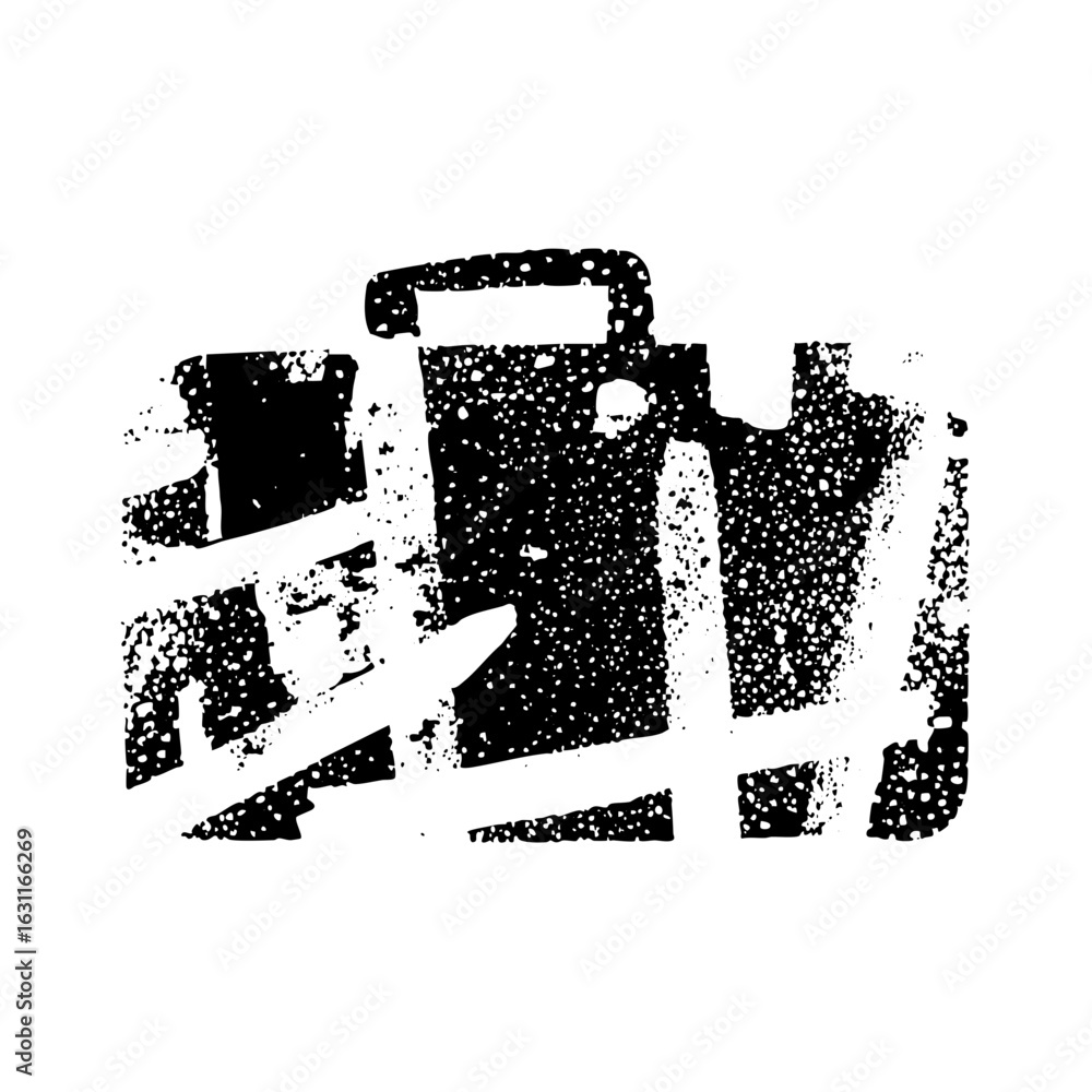 Poster vector abstract suitcase with distressed texture