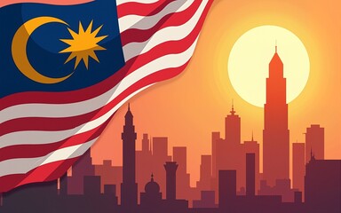 Malaysia independence day post template celebration. High quality