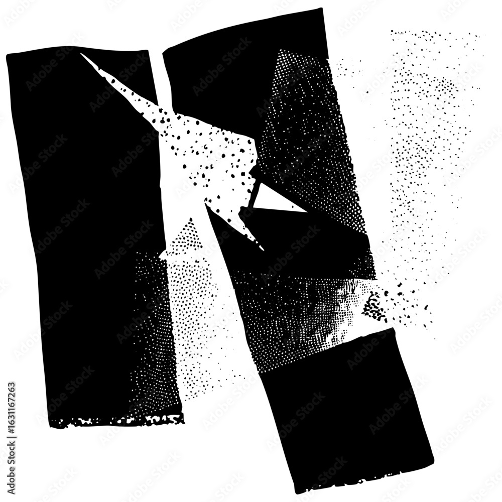 Poster vector abstract figures interact in a dynamic monochrome vector .