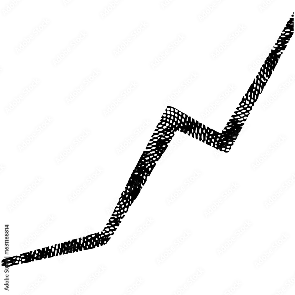 Poster vector abstract growth chart with jagged segments.