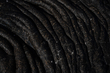Close-up of Hardened Lava Rock Texture in Hawaii Volcanoes National Park, Big Island