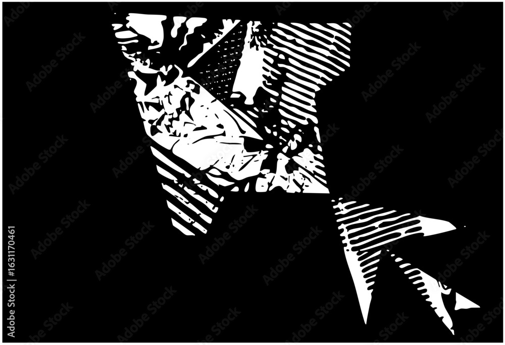 Poster vector abstract figure with dynamic lines and shapes.
