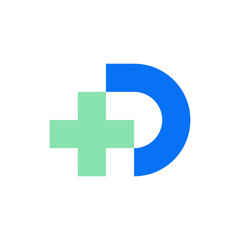 Letter D simple medical logo design