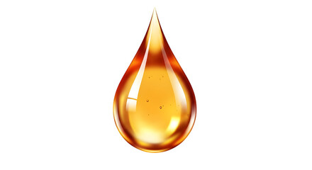 Viscous golden liquid drop with internal bubbles, glistening with light, perfect for representing essential oils, honey, or premium serums.