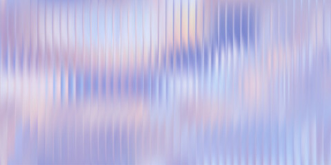 Pastel ripple distortion on vertical glass texture. Soft gradient waves in blurred lilac and blush tones, abstract vector illustration