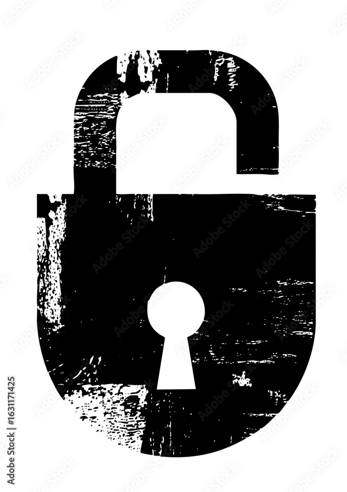 Aufkleber vector black padlock with open shackle conveys security.