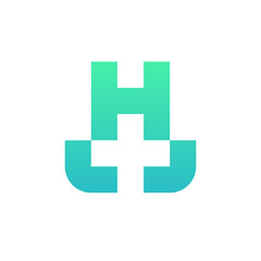 Letter H plus medical simple creative logo