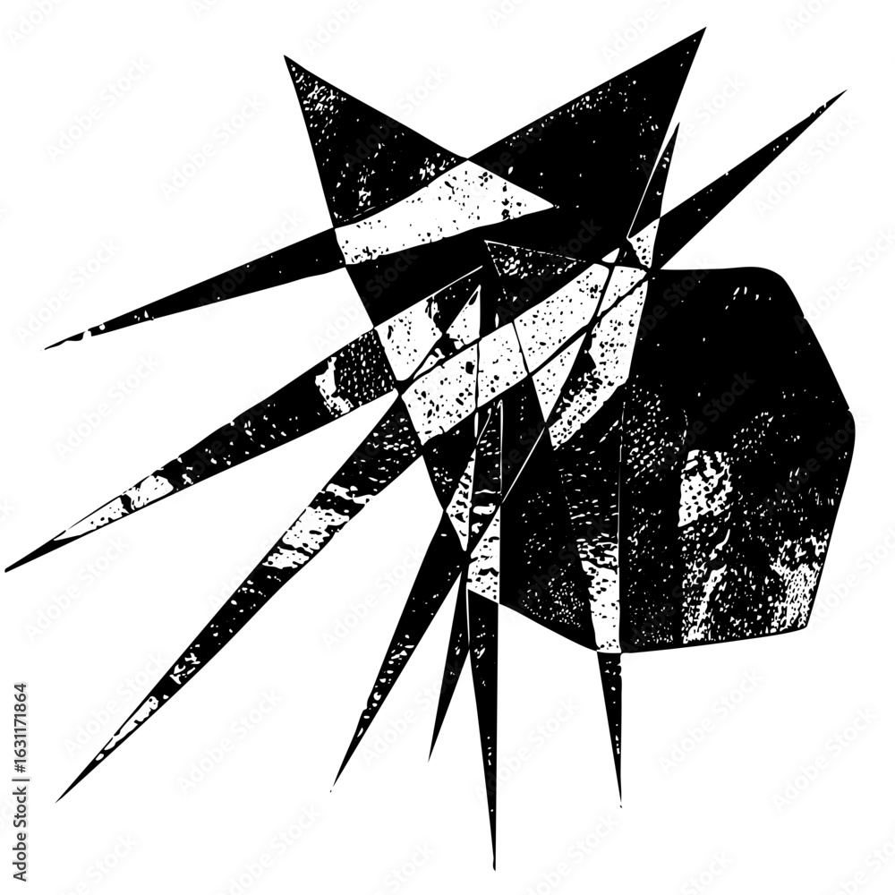 Aufkleber vector abstract geometric shapes create a dynamic fractured .