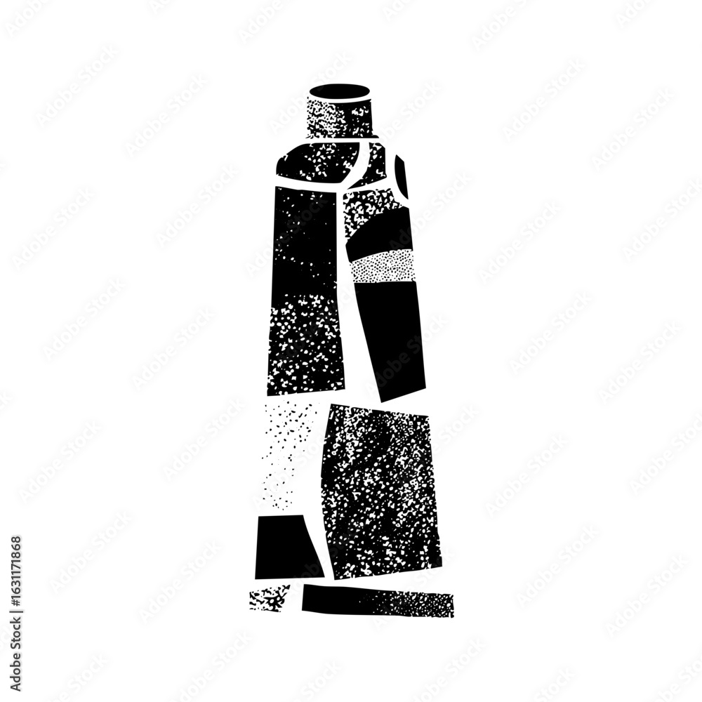 Poster vector abstract fragmented figure in monochrome.