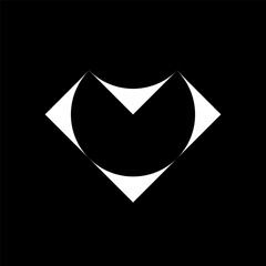Letter M arrow minimalist logo