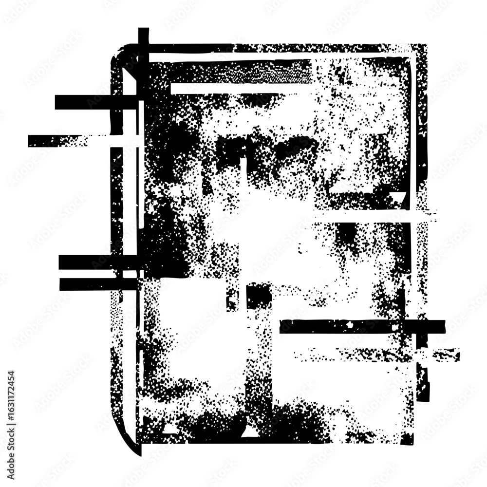 Poster vector abstract geometric composition with intersecting rectangles and lines.