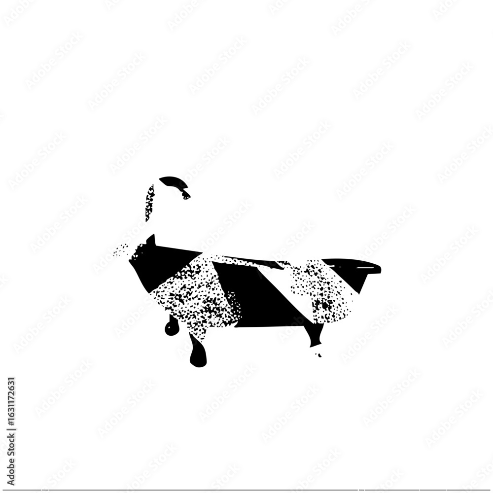 Poster vector abstract duck with textured details.