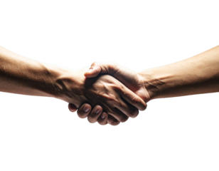 Two Diverse Human Hands Grasping with Glowing Orbit Rings and Blue Energy Trail