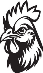 Rooster head icons silhouette vector on white background